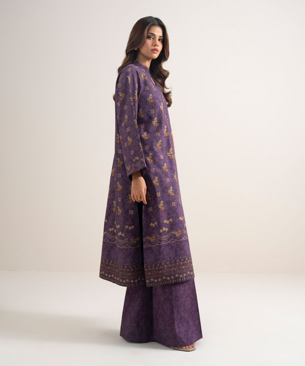 3 Piece - Embroidered Cotton Suit