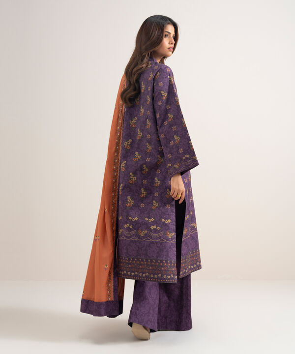 3 Piece - Embroidered Cotton Suit