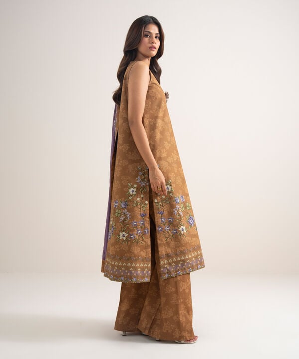 3 Piece - Embroidered Cotton Suit