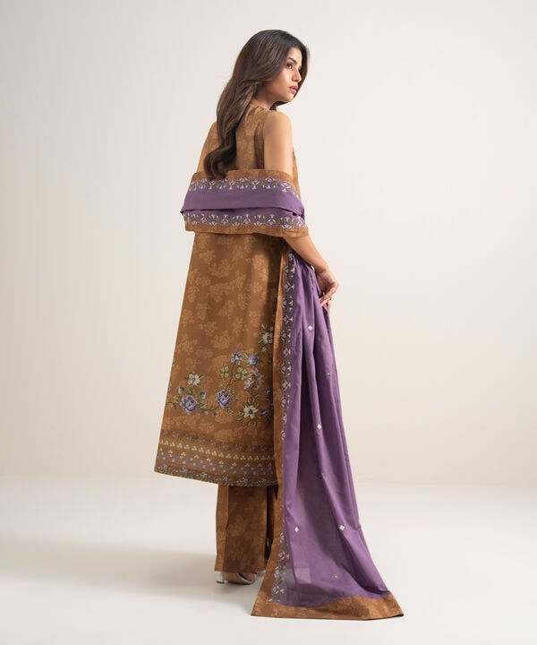 3 Piece - Embroidered Cotton Suit