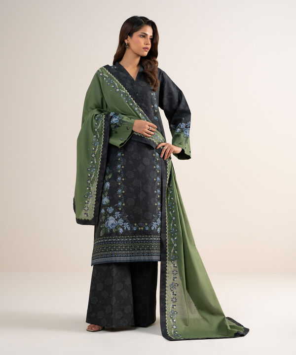 3 Piece - Embroidered Cotton Suit