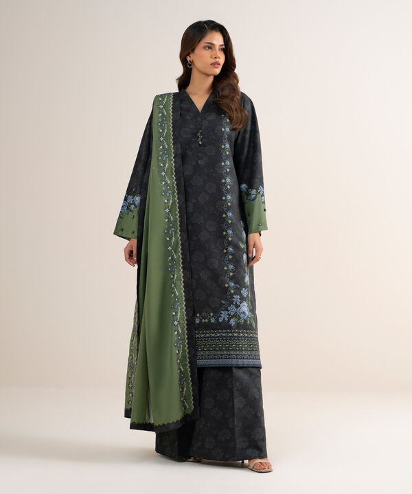 3 Piece - Embroidered Cotton Suit