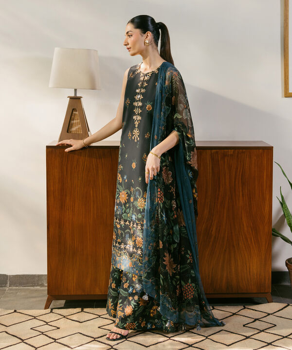 3 Piece - Embroidered Cotton Suit