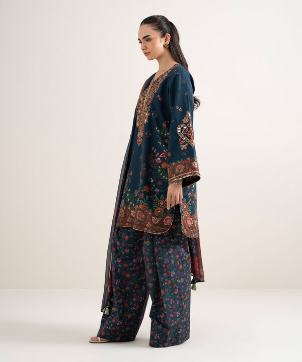 3 Piece - Embroidered Cotton Suit