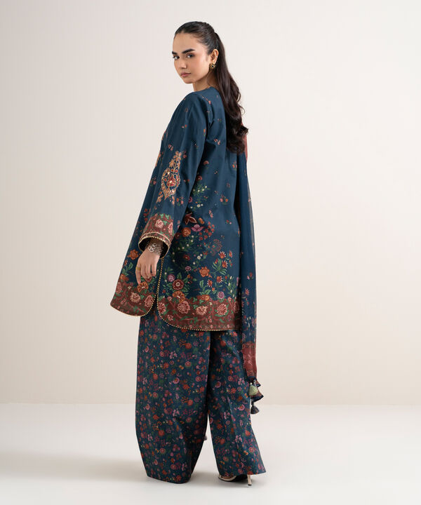 3 Piece - Embroidered Cotton Suit