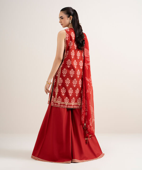 3 Piece - Embroidered Cotton Suit