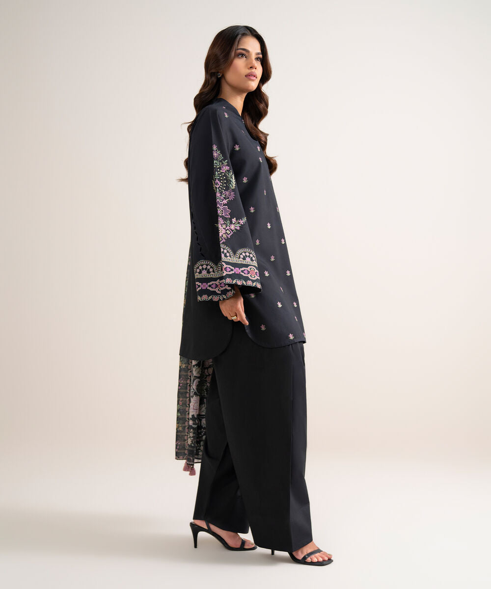 3 Piece - Embroidered Cotton Suit 3PEDYS26V831