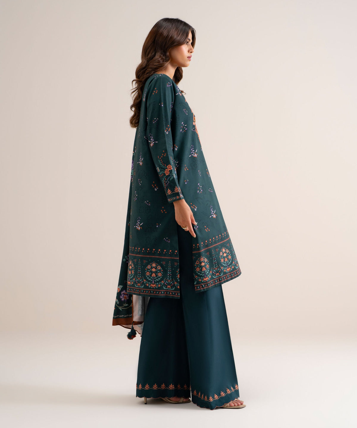 3 Piece - Embroidered Cotton Viscose Suit 3PEDYS26V845