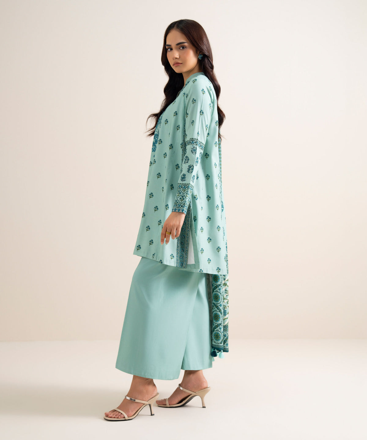 3 Piece - Embroidered Linen Suit 3PEDYS26V854