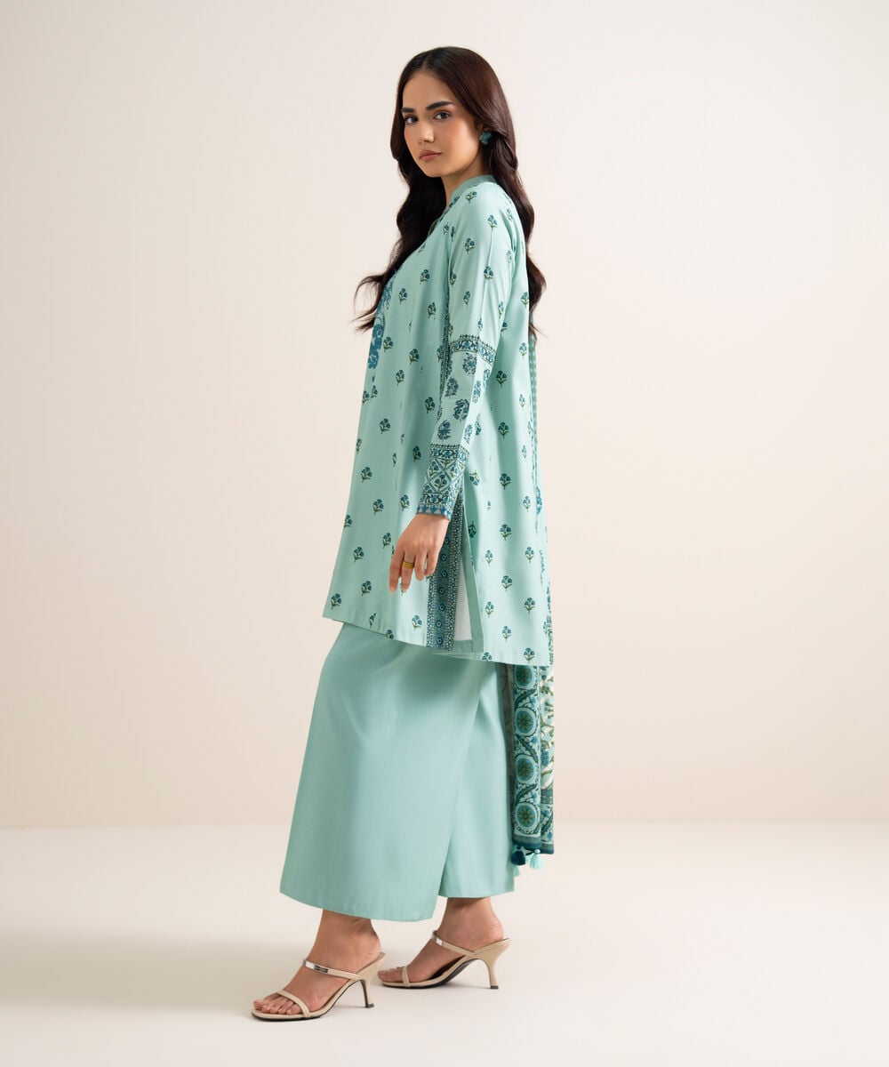 3 Piece - Embroidered Linen Suit 3PEDYS26V854