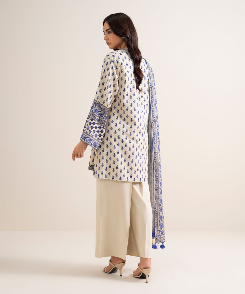 3 Piece - Embroidered Linen Suit 3PEDYS26V856