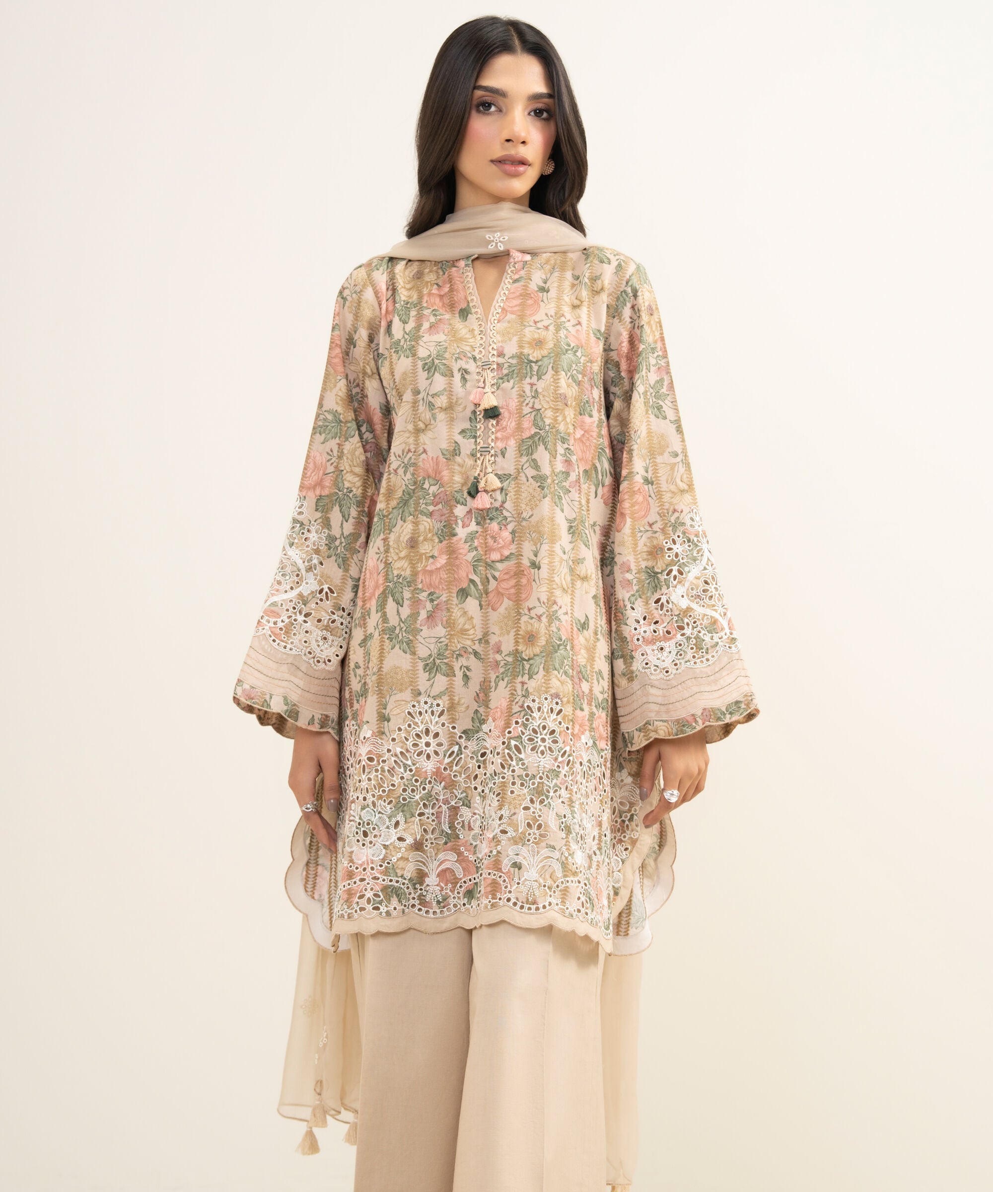 3 Piece - Embroidered Jacquard Suit