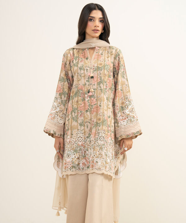 3 Piece - Embroidered Jacquard Suit