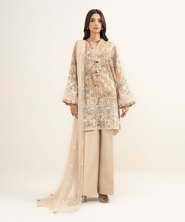 3 Piece - Embroidered Jacquard Suit