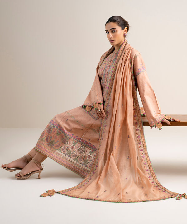 3 Piece - Embroidered Jacquard Suit