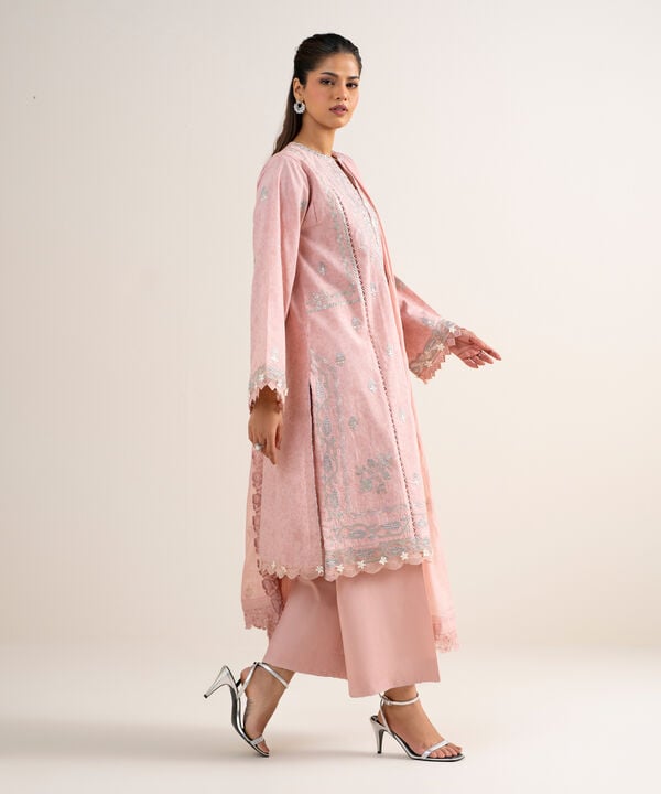 3 Piece - Embroidered Jacquard Suit