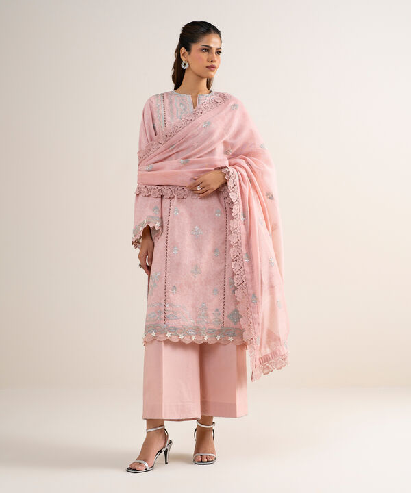 3 Piece - Embroidered Jacquard Suit