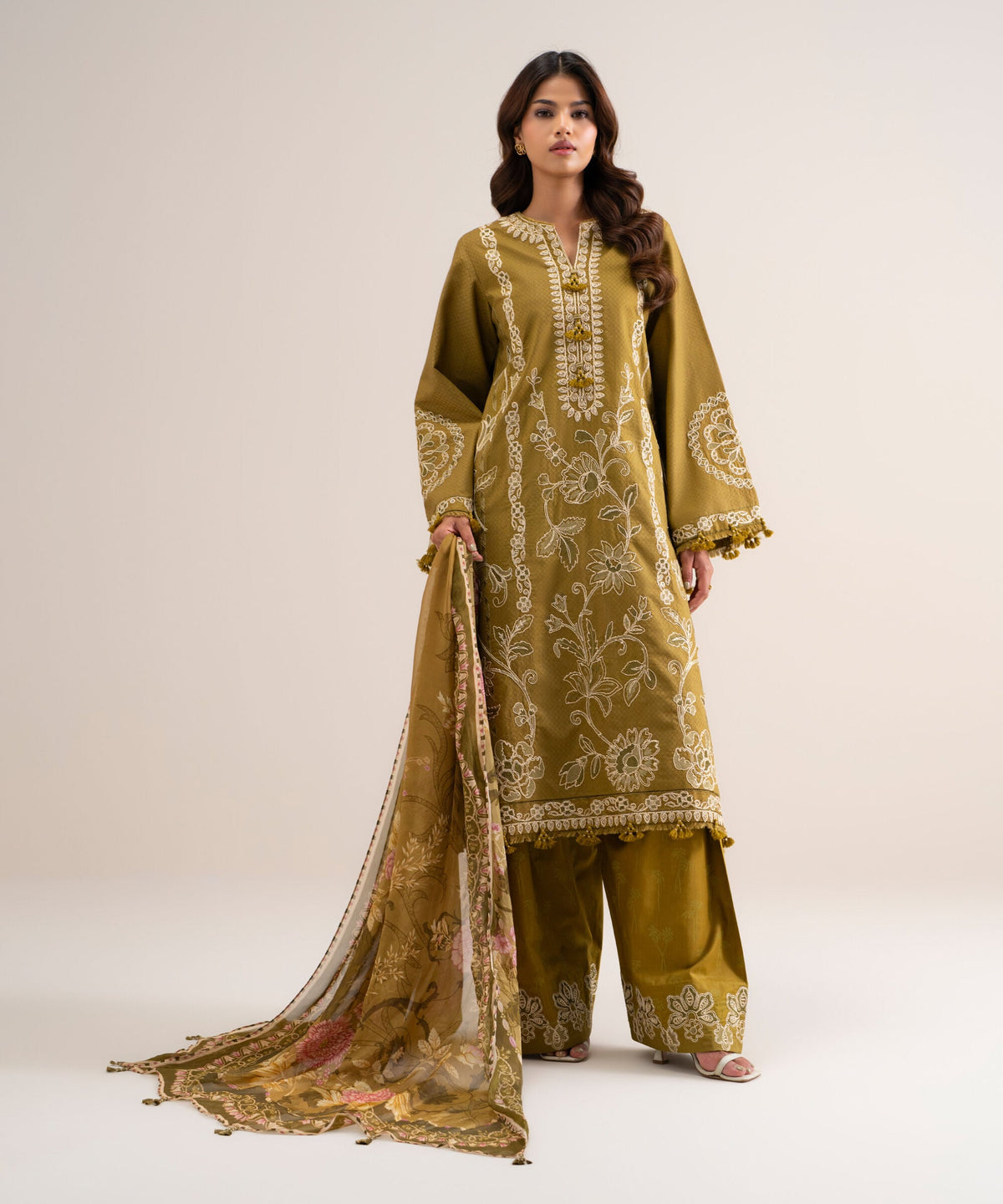 3 Piece - Embroidered Dobby Suit 3PELXS26V817