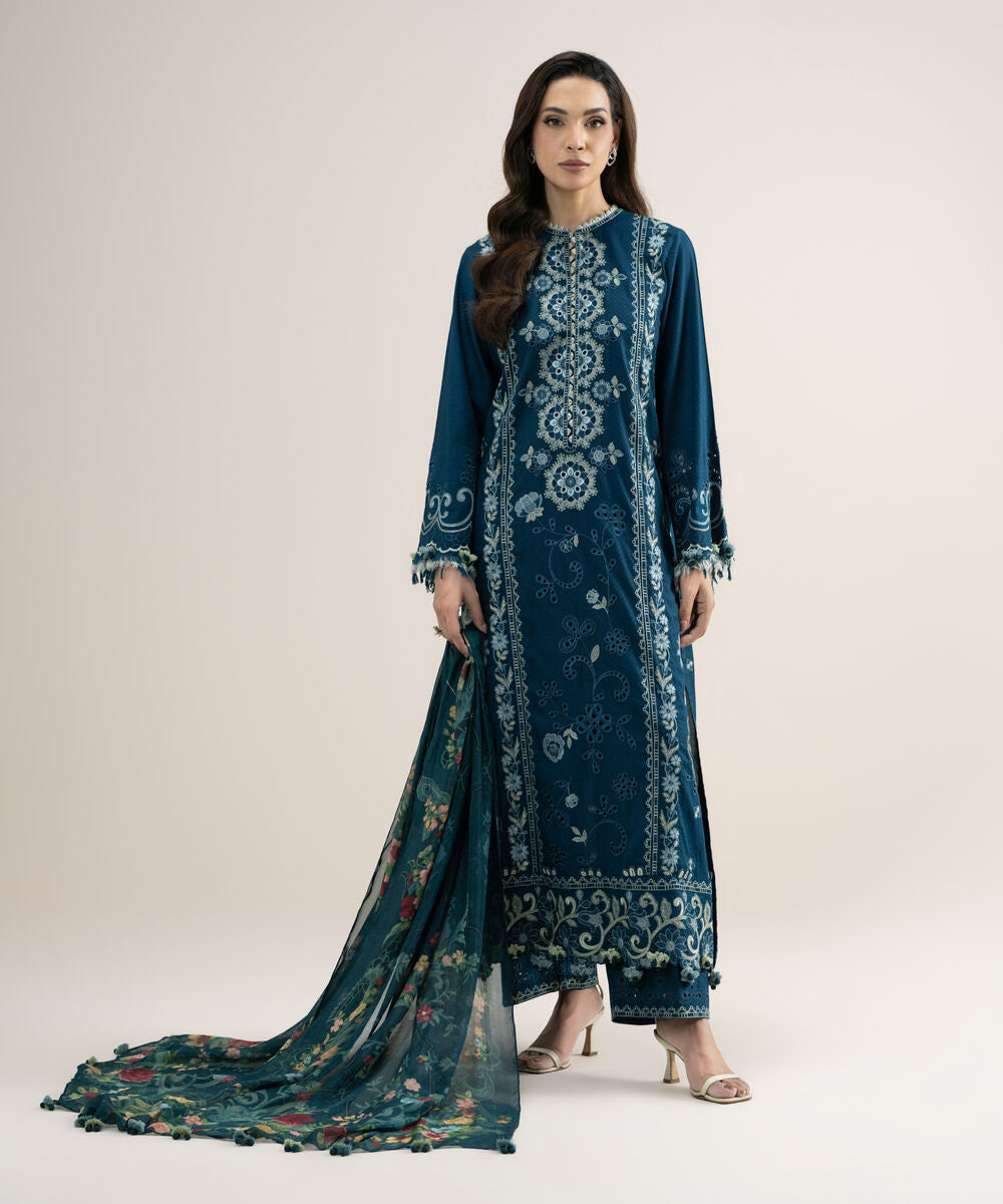 3 Piece - Embroidered Dobby Suit 3PELXS26V820