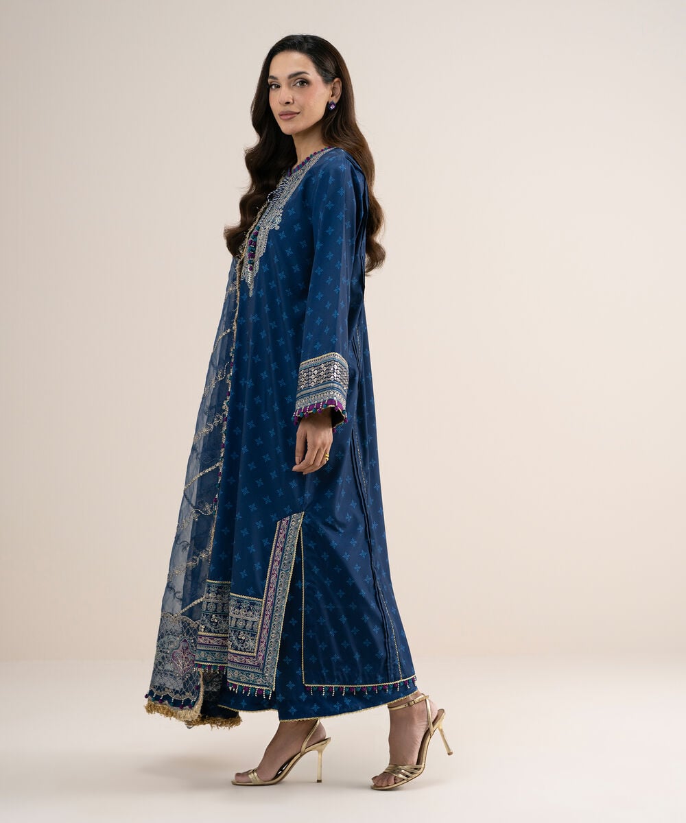 3 Piece - Embroidered Silk Suit 3PELXS26V834