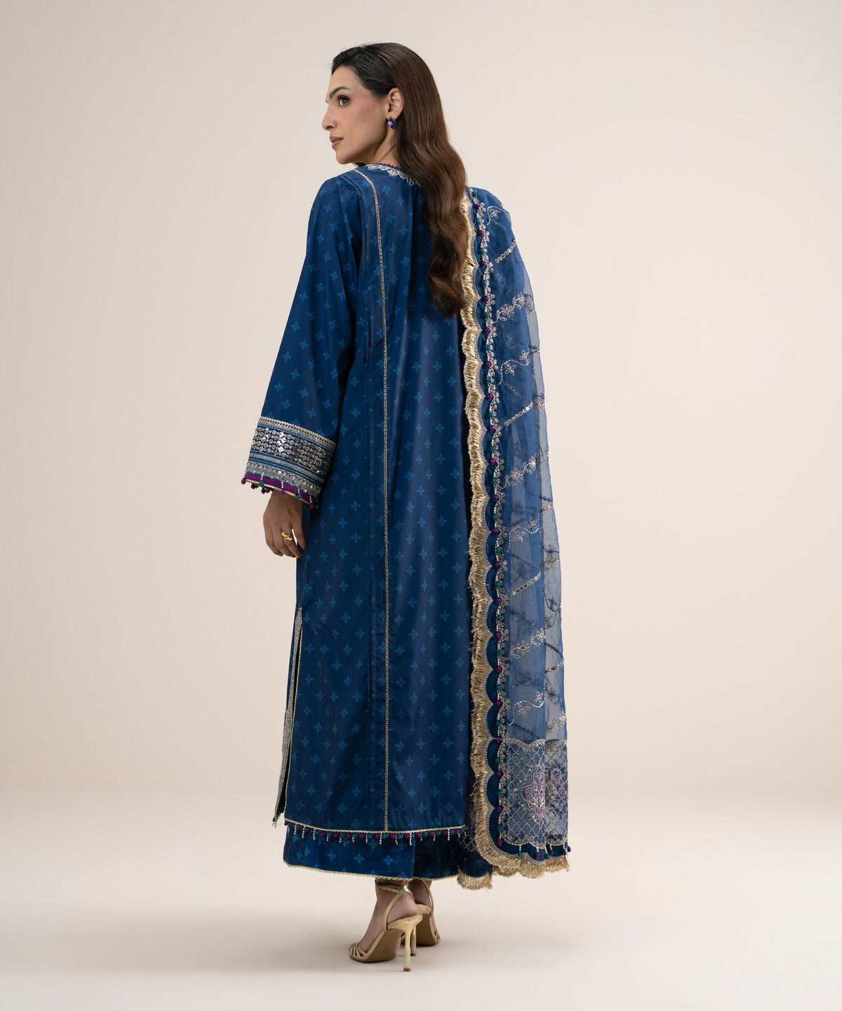 3 Piece - Embroidered Silk Suit 3PELXS26V834