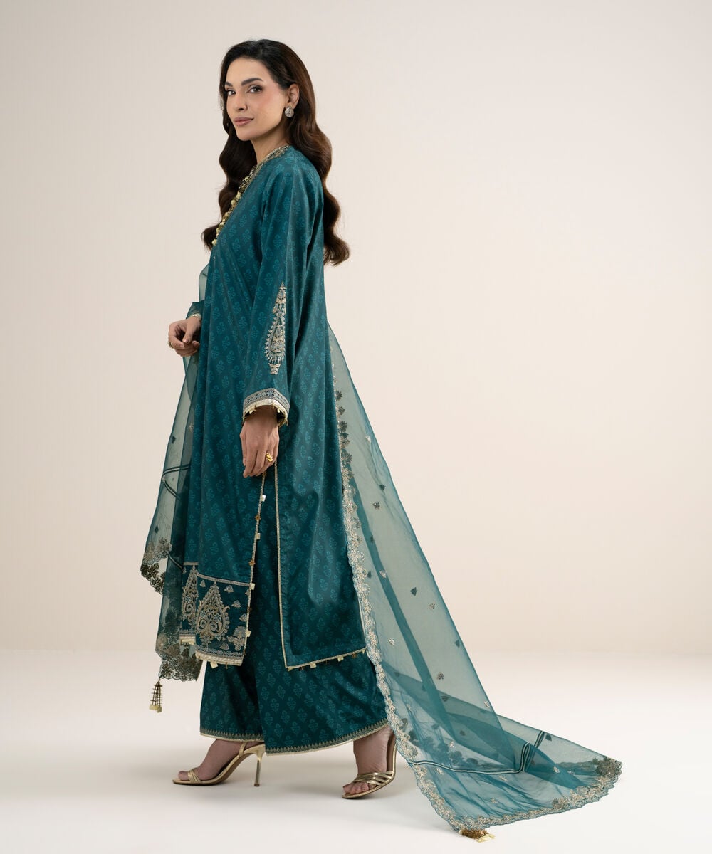 3 Piece - Embroidered Silk Suit 3PELXS26V838
