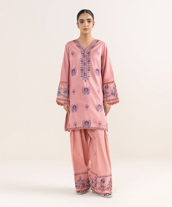 Embroidered Cotton Satin Shirt