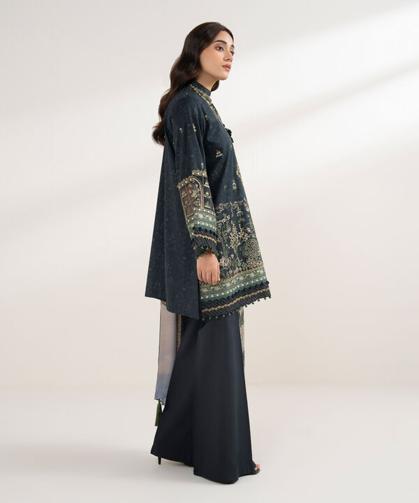 3 Piece - Embroidered Cotton Suit