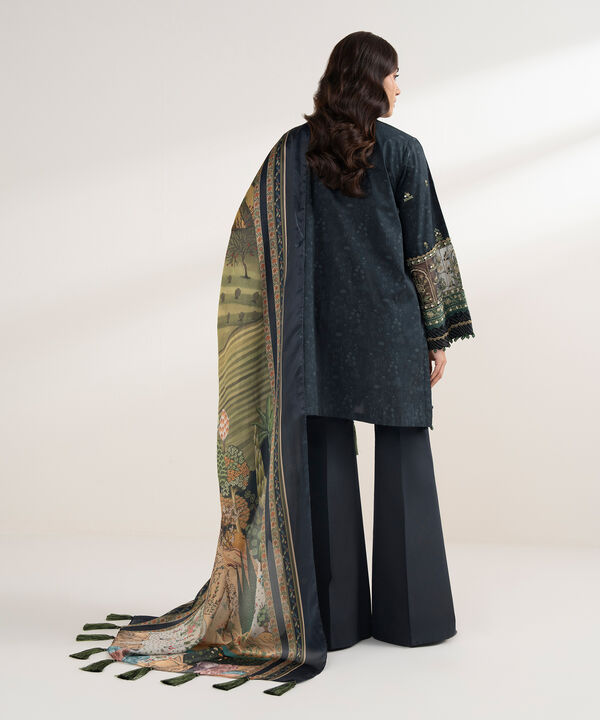 3 Piece - Embroidered Cotton Suit