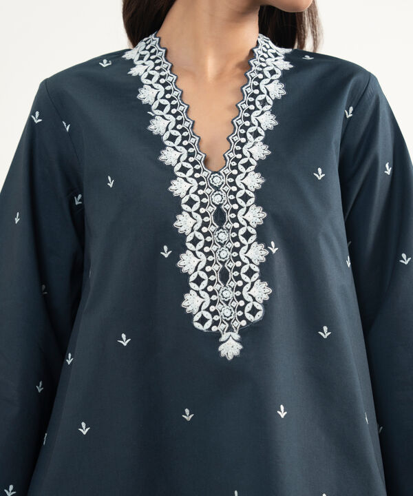 3 Piece - Embroidered Cotton Suit