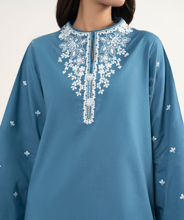 3 Piece - Embroidered Cotton Suit
