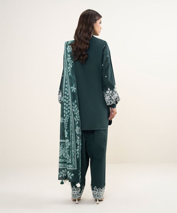 3 Piece - Embroidered Cotton Suit