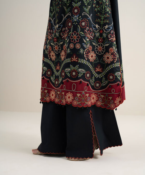 3 Piece - Embroidered Dobby Suit