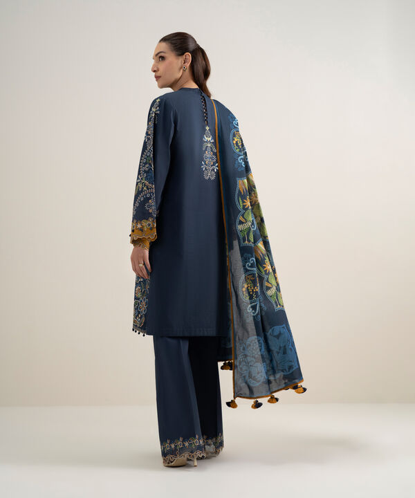 3 Piece - Embroidered Dobby Suit