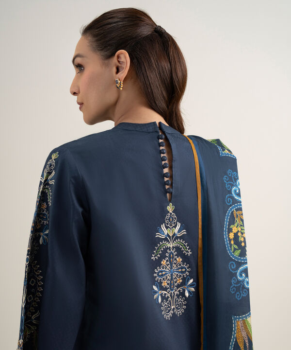 3 Piece - Embroidered Dobby Suit