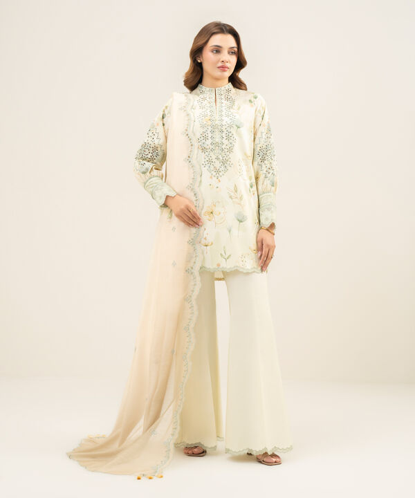 3 Piece - Embroidered Jacquard Suit