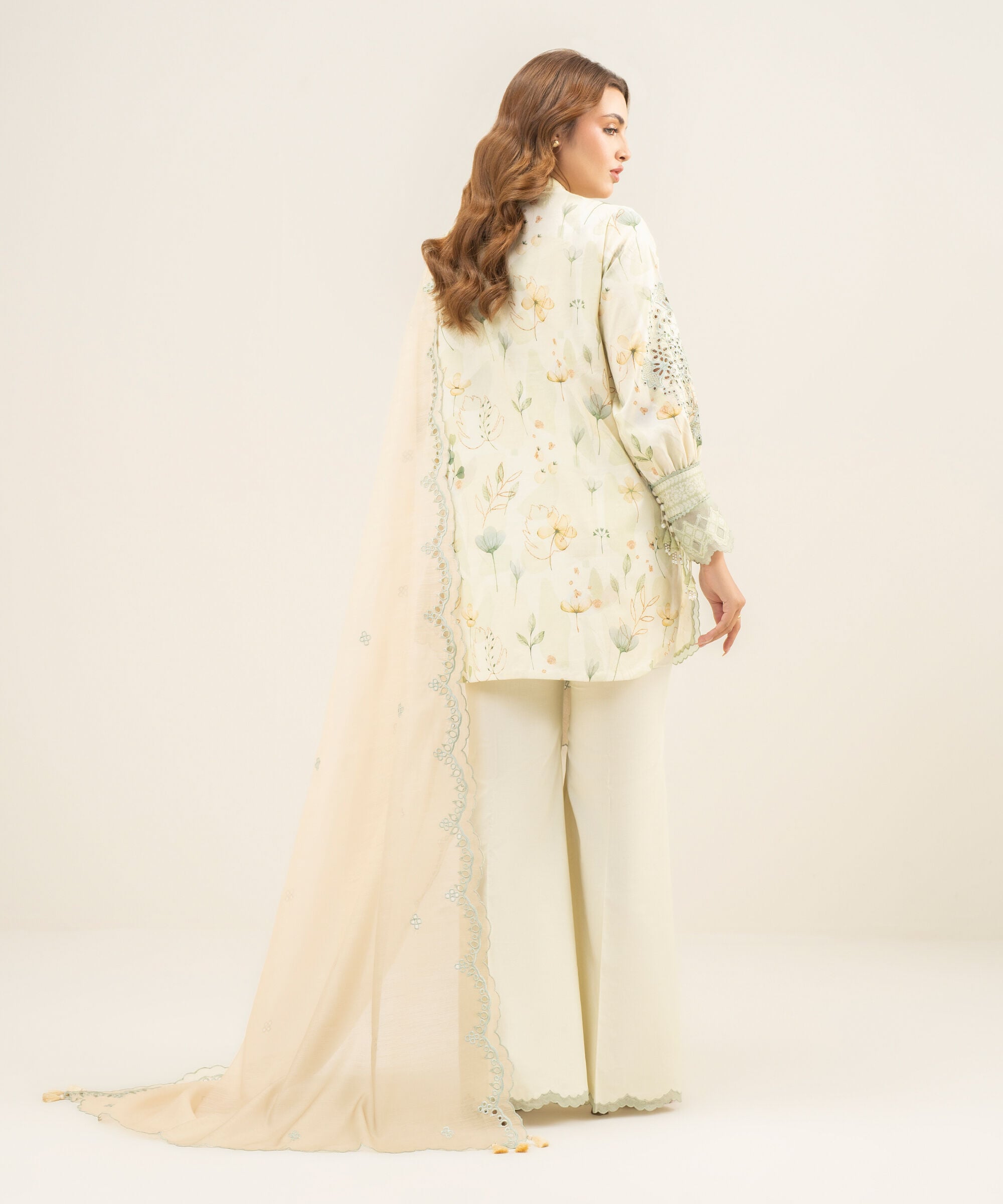 3 Piece - Embroidered Jacquard Suit