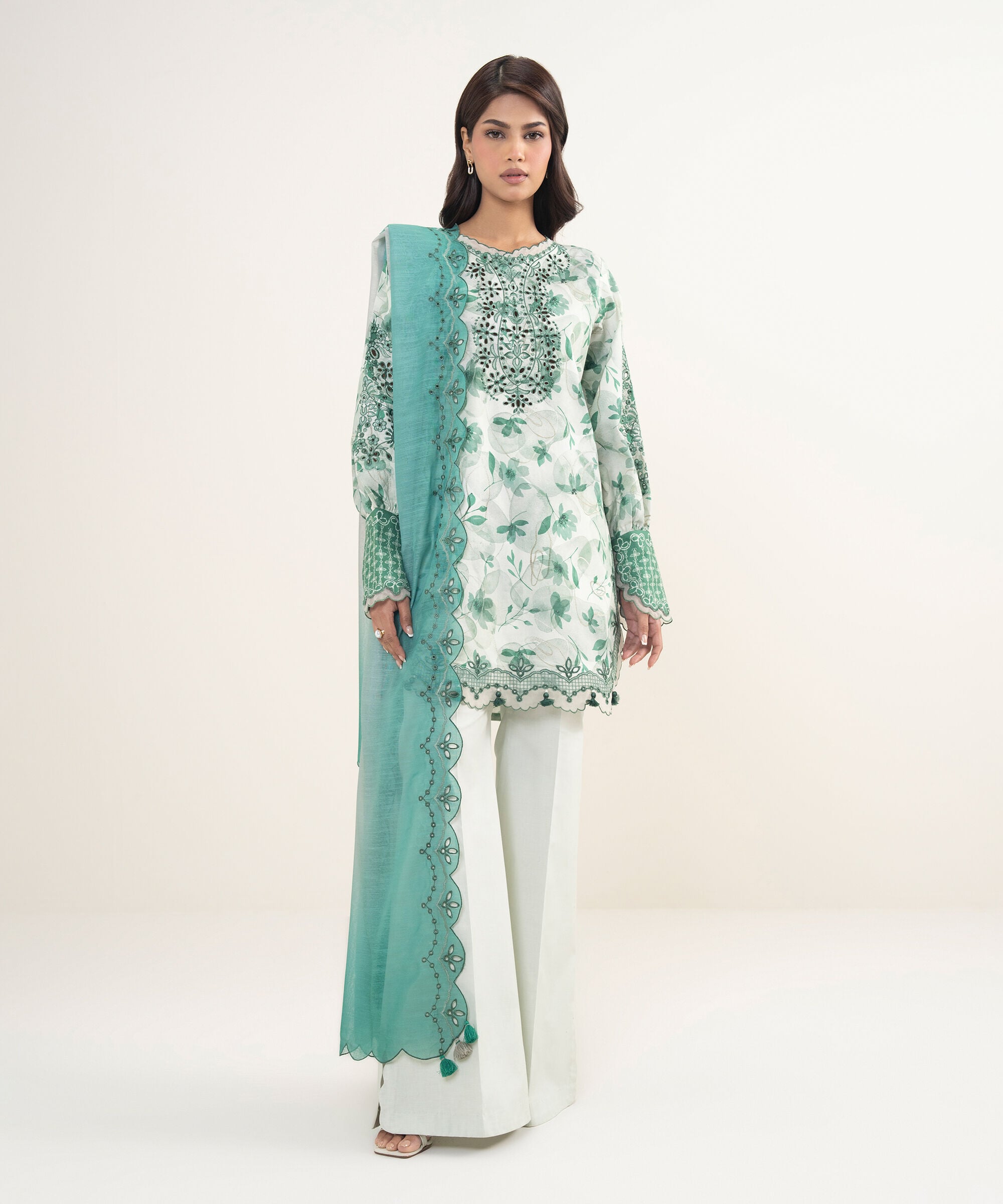 3 Piece - Embroidered Jacquard Suit