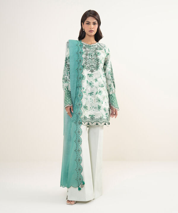3 Piece - Embroidered Jacquard Suit