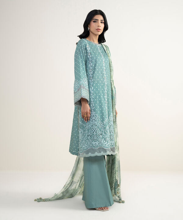 3 Piece - Embroidered Jacquard Suit