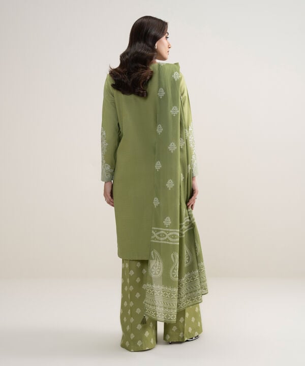3 Piece - Embroidered Dobby Suit