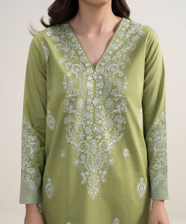 3 Piece - Embroidered Dobby Suit