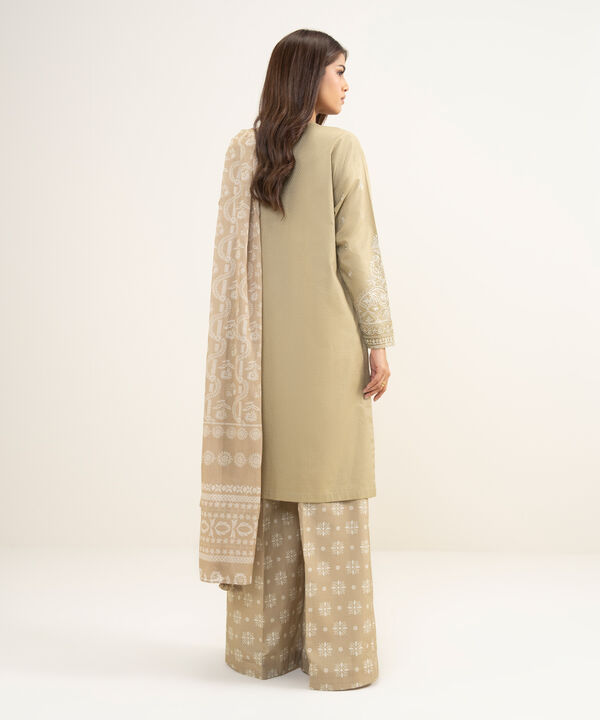3 Piece - Embroidered Dobby Suit