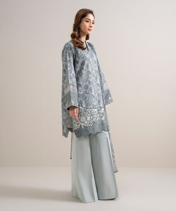 3 Piece - Embroidered Zari Lawn Suit