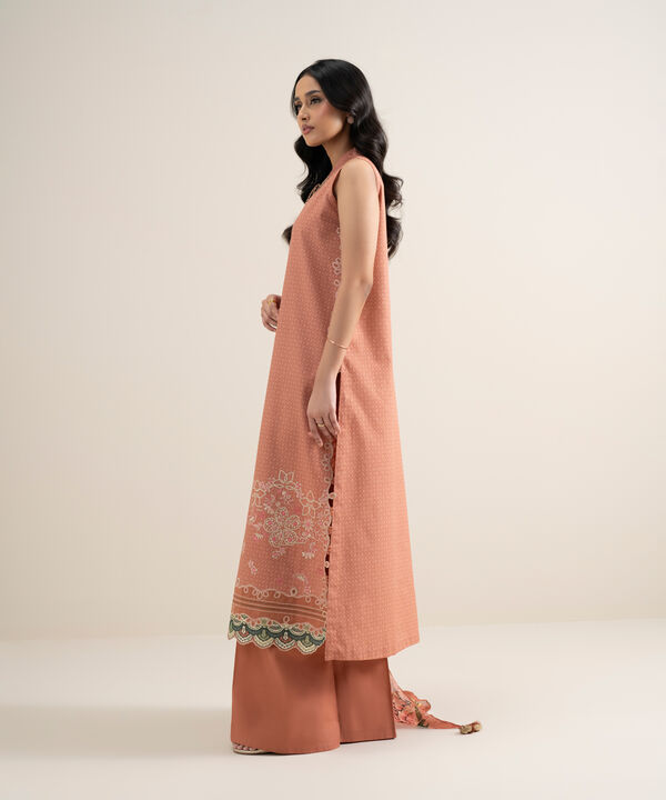3 Piece - Embroidered Dobby Suit