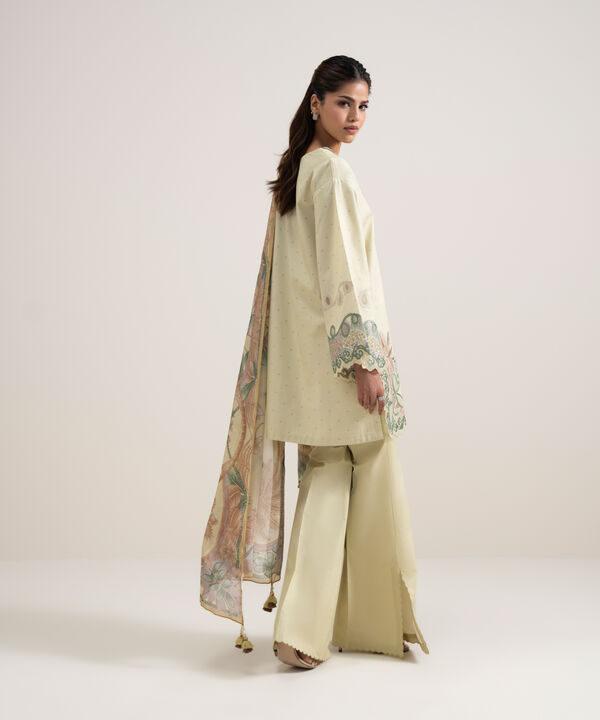 3 Piece - Embroidered Dobby Suit