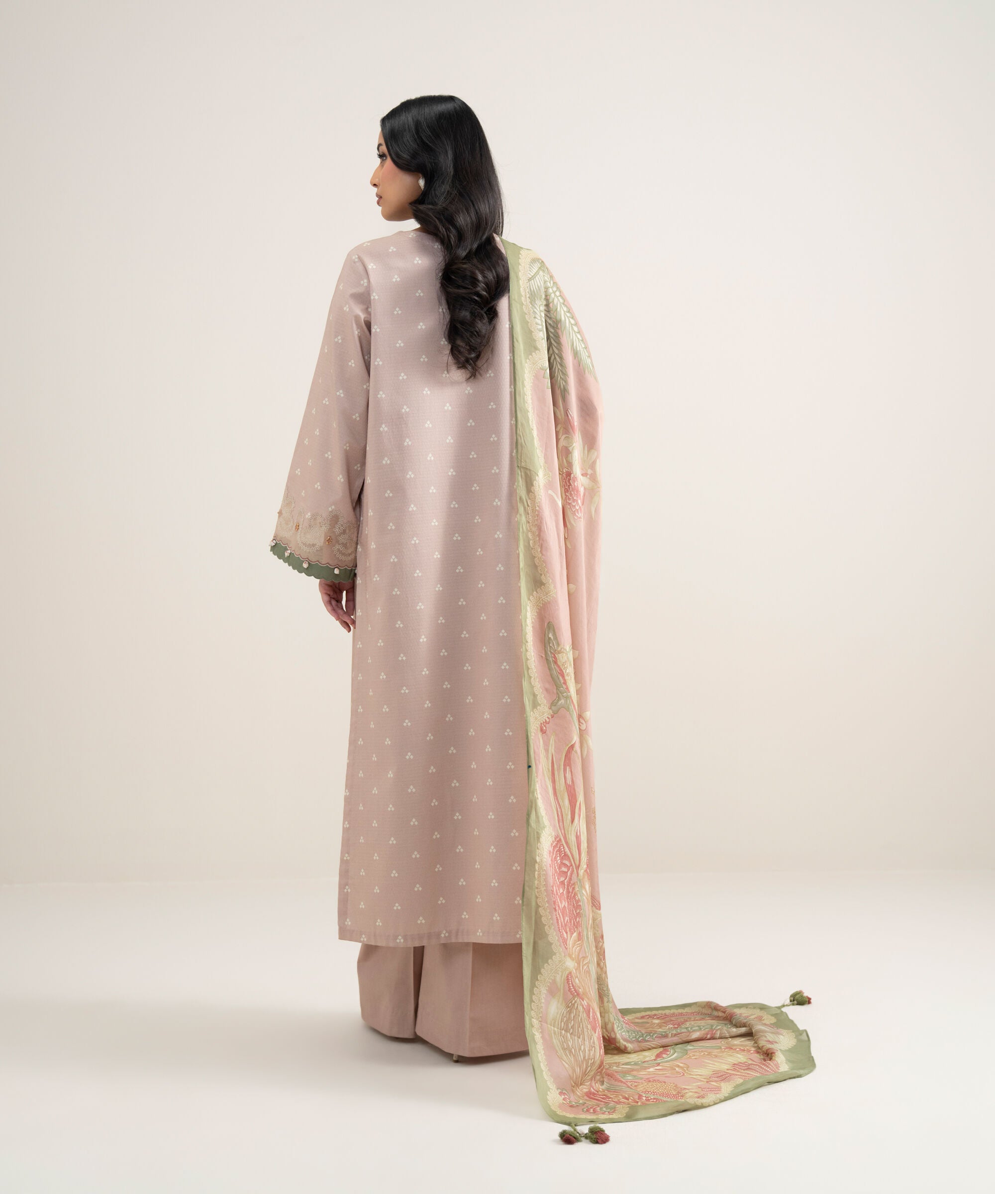 3 Piece - Embroidered Dobby Suit