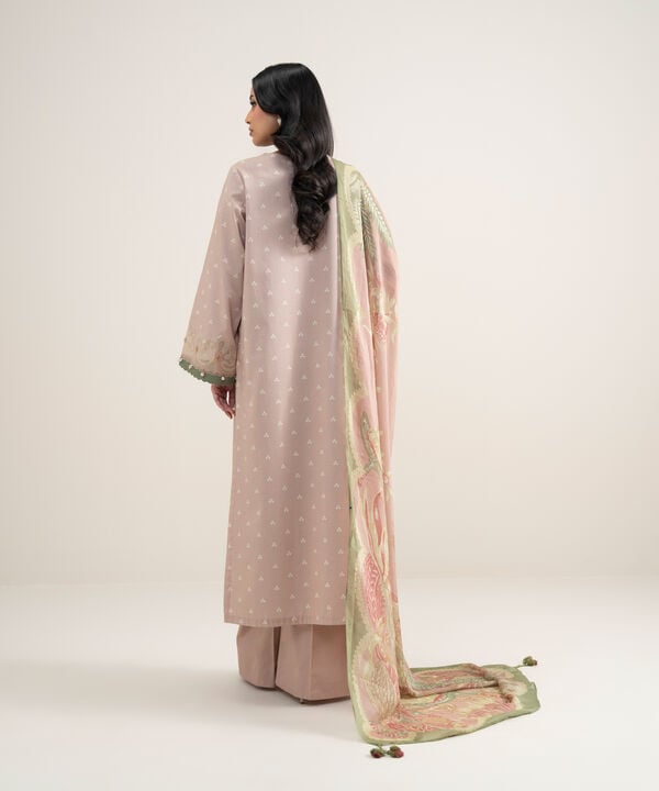 3 Piece - Embroidered Dobby Suit