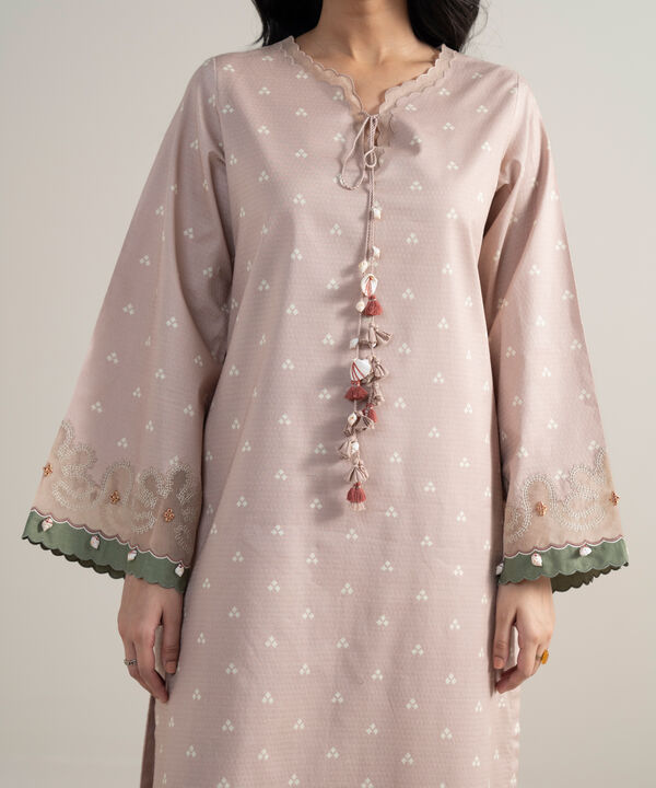 3 Piece - Embroidered Dobby Suit