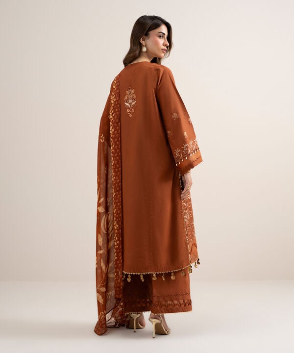 3 Piece - Embroidered Dobby Suit